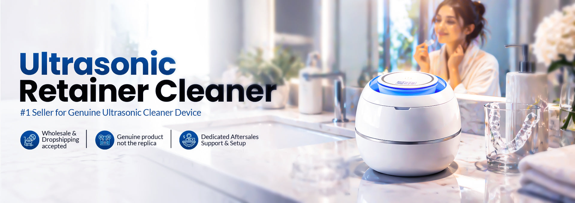 Ultrasonic Retainer Cleaner Banner